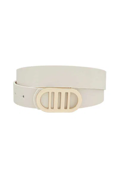 Fashnzfab Women's Modern Gridded Oval Standard Belt In Green