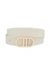 Fashnzfab Women's Modern Gridded Oval Standard Belt In Green