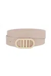 Fashnzfab Women's Modern Gridded Oval Standard Belt In Pink