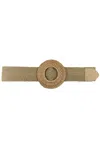 Fashnzfab Women's Modern Straw Round Belt In Beige