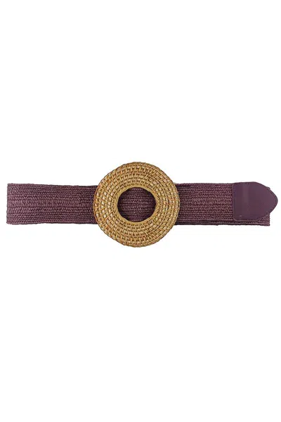 Fashnzfab Women's Modern Straw Round Belt In Pink