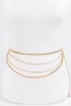 Fashnzfab Women's Multi Chain Layered Belt In Gold