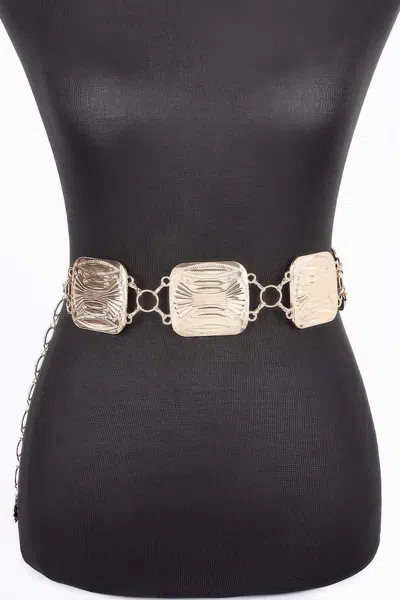 Fashnzfab Women's Multi Metal Chain Belt In Gold