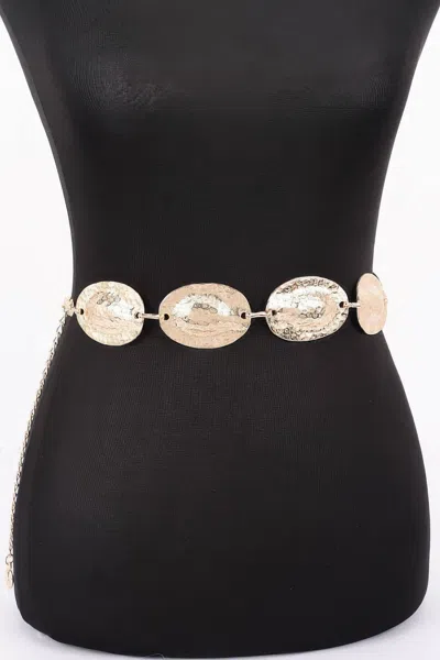 Fashnzfab Women's Multi Metal Chain Belt In Gold
