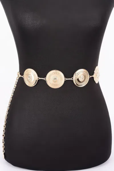Fashnzfab Women's Multi Metal Chain Belt In Gold