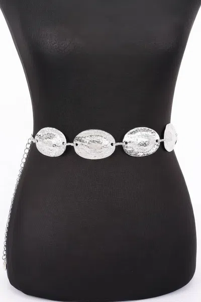 Fashnzfab Women's Multi Metal Chain Belt In Silver