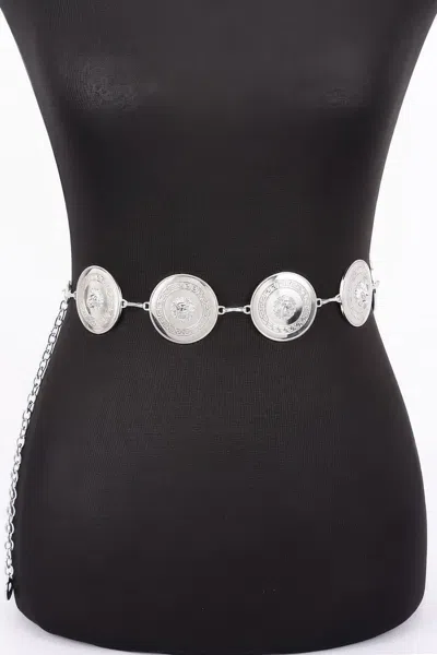 Fashnzfab Women's Multi Metal Chain Belt In Silver