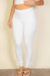 Fashnzfab Women's Plus Basic Solid Leggings In White