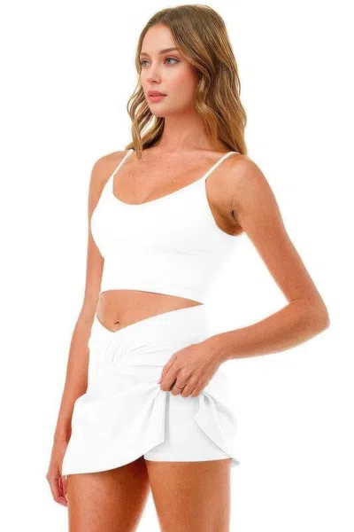 Fashnzfab Women's Premium Tennis Pickleball Short Skirt Skort In White