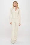 Fashnzfab Women's Premium Yoga Jacket W/jumpsuit Set In White