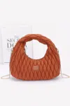 Shop Fashnzfab Women's Quilted Faux Leather Hobo Bag In Brown