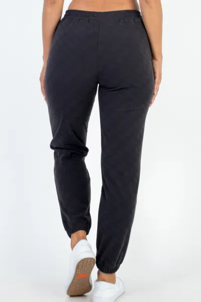 Fashnzfab Women's Ribbed Side Pocket Joggers In Black