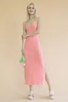 Fashnzfab Women's Ribbed Side Slit Long Cami Dress In Multi