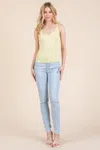 Shop Fashnzfab Women's Ribbed V-neck Lace Trim With Strap Tank Top In Multi