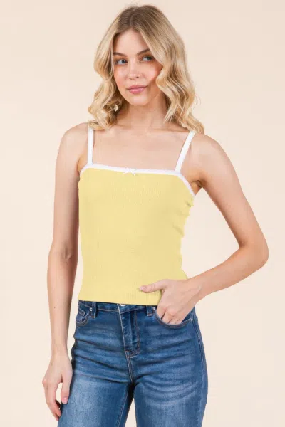 Fashnzfab Women's Scallop Edge Detail Cami Top W/ Bow Detail In Multi