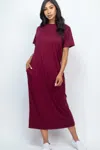 Fashnzfab Women's Side Pocket Tee Dress In White