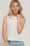 Fashnzfab Women's Sleeveless Crochet Spring Sweater In Multi