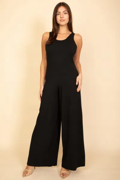 Fashnzfab Women's Sleeveless Tank Wide Leg Jumpsuit In Black