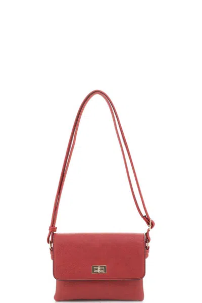 Fashnzfab Women's Smooth Colored Crossbody Bag In Red