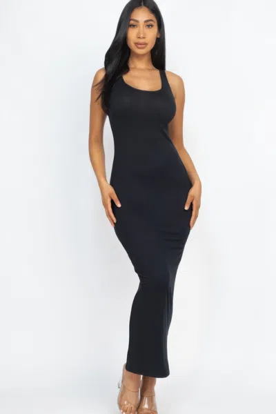 Fashnzfab Women's Solid Basic Maxi Dress In Black