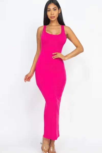 Fashnzfab Women's Solid Basic Maxi Dress In Pink