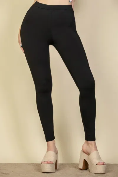 Fashnzfab Women's Solid High Waist Legging In Black
