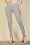 Fashnzfab Women's Solid High Waist Legging In Grey