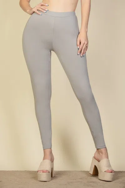 Fashnzfab Women's Solid High Waist Legging In Grey
