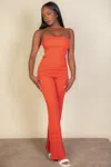 Fashnzfab Women's Strapless Corset Top & Flare Pants Set In Multi