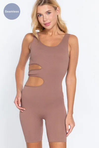 Fashnzfab Women's Suave Cut-out Seamless Romper In Multi