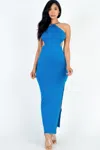 Fashnzfab Women's Tie Backless Split Thigh Maxi Dress In Multi