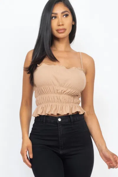 Fashnzfab Women's Tiered Shirred Body Crop Top In Multi