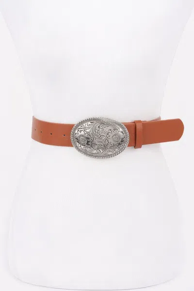 Fashnzfab Women's Vintage Pu Belt In Brown
