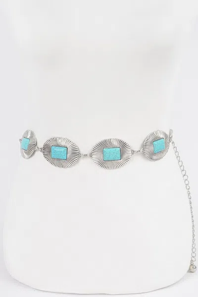 Fashnzfab Women's Western Style Metal Chain Belt In Silver
