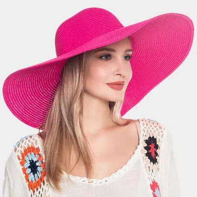 Fashnzfab Womens Fashion Solid Straw Sun Hat In Pink