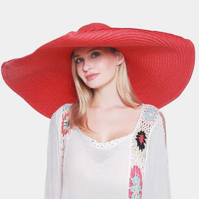 Fashnzfab Womens Fashion Solid Straw Sun Hat In Pink