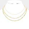 Fashnzfab Wood Ball Seed Beaded Triple Layered Bib Necklace In Multi