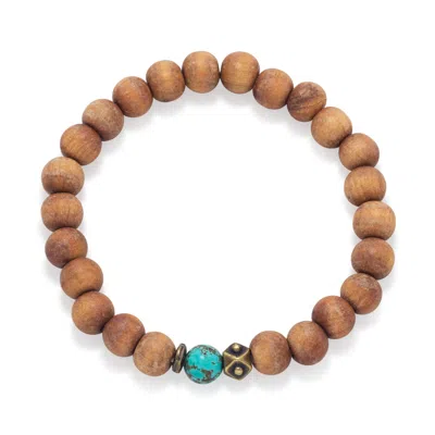 Fashnzfab Wood Bead Fashion Stretch Bracelet In Pattern