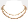 Fashnzfab Wood Faceted Beaded Layered Necklace In Multi