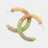 Fashnzfab Wood Hoop Earrings - Multi In Multi