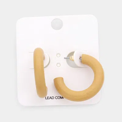 Fashnzfab Wood Hoop Earrings - Neutral In Silver
