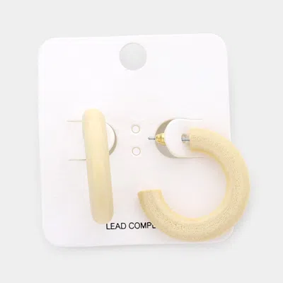Fashnzfab Wood Hoop Earrings In Yellow
