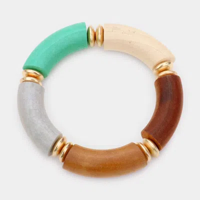 Fashnzfab Wood Stretch Bracelet Multi