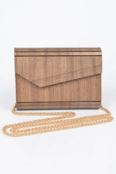 Fashnzfab Wooden Clutch In White