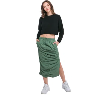Fashnzfab Wool Blend Cropped Sweater Top In Black