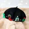 Fashnzfab Wool Blended Christmas Charm Pointed Beret Hat In Black