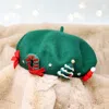 Fashnzfab Wool Blended Christmas Charm Pointed Beret Hat In Green