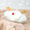 Fashnzfab Wool Blended Christmas Rudolph Pointed Beret Hat In White