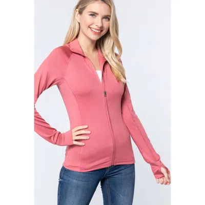Fashnzfab Workout Track Jacket In Pink