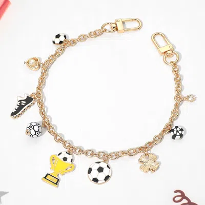 Fashnzfab World Cup Soccer Theme Charm Station Bag Charm In Purple